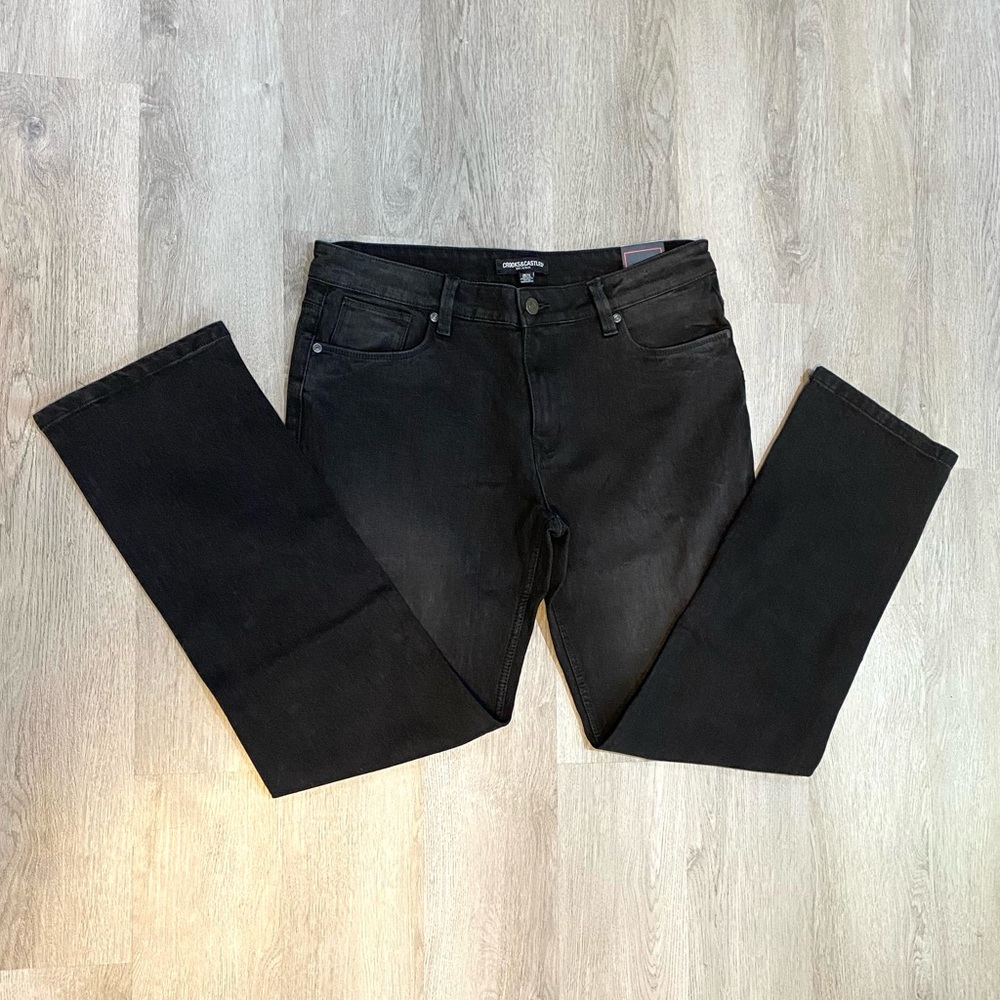 NWT Mens Black 36/32 casual Jeans, Long boot cut pants, The Ruling Elite, Guys